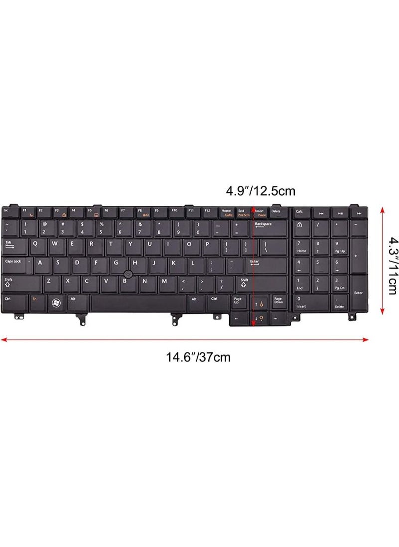PARTNER - Replacement Keyboard Compatible with Dell Latitude E5520 E5520m E5530 E6520 E6530 E6540 Precision M4600 M4700 M4800 M6600 M6700 Laptop US Layout - Image 1
