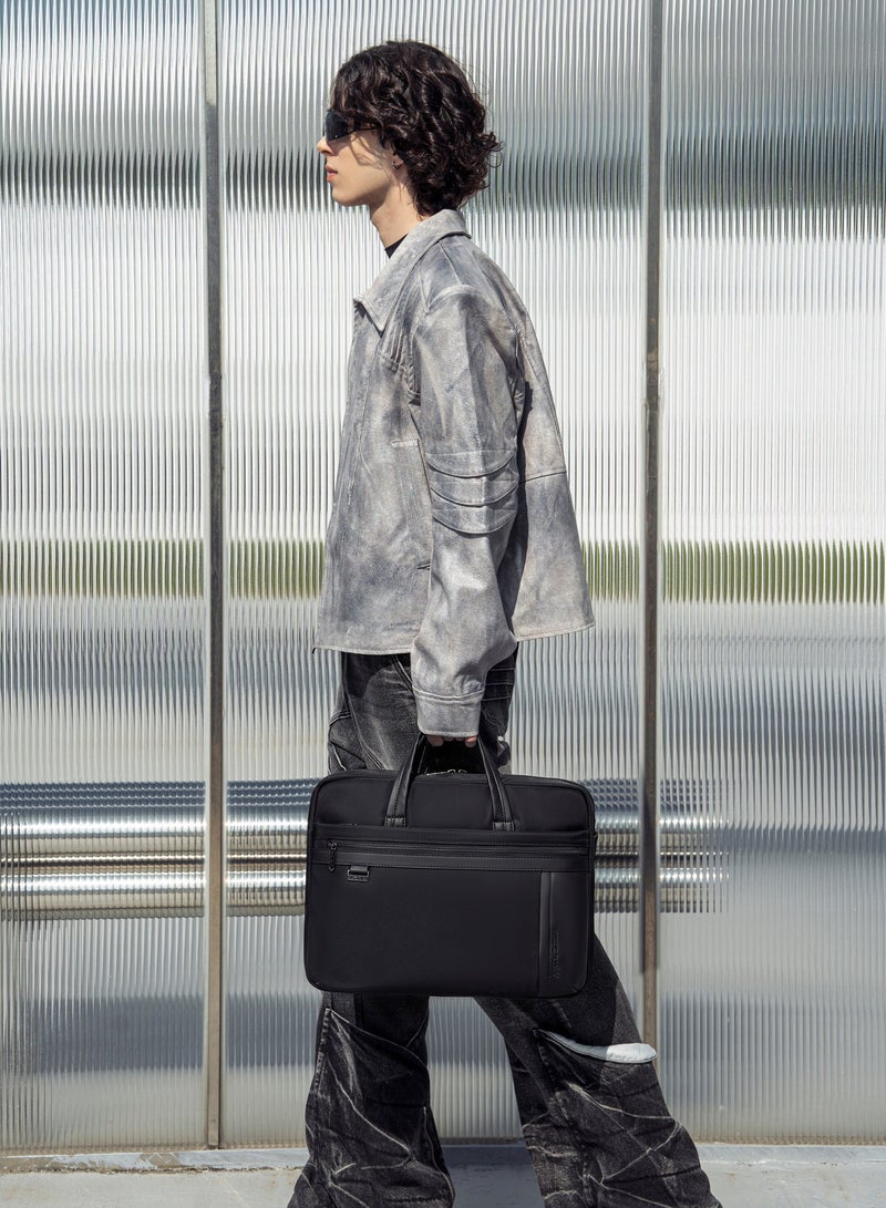 ARCTIC HUNTER Office Laptop Bag Water Resistant Anti-theft Messenger Bag 16.5 inch with Adjustable shoulder strap Cross Body Bag for Men and Women, GWB00849 - Black - Image 2