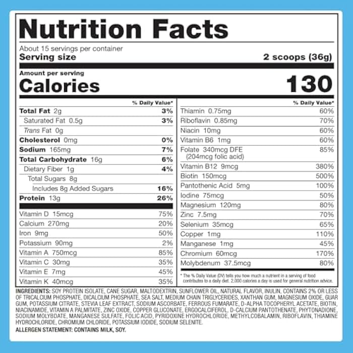 Naturade Total Soy Protein Powder - 13g Protein & 140Cal per Servings, Zero Trans Fat, Non-GMO Soy - Lactose & Gluten Free - Vanilla (15 Servings) - Image 2