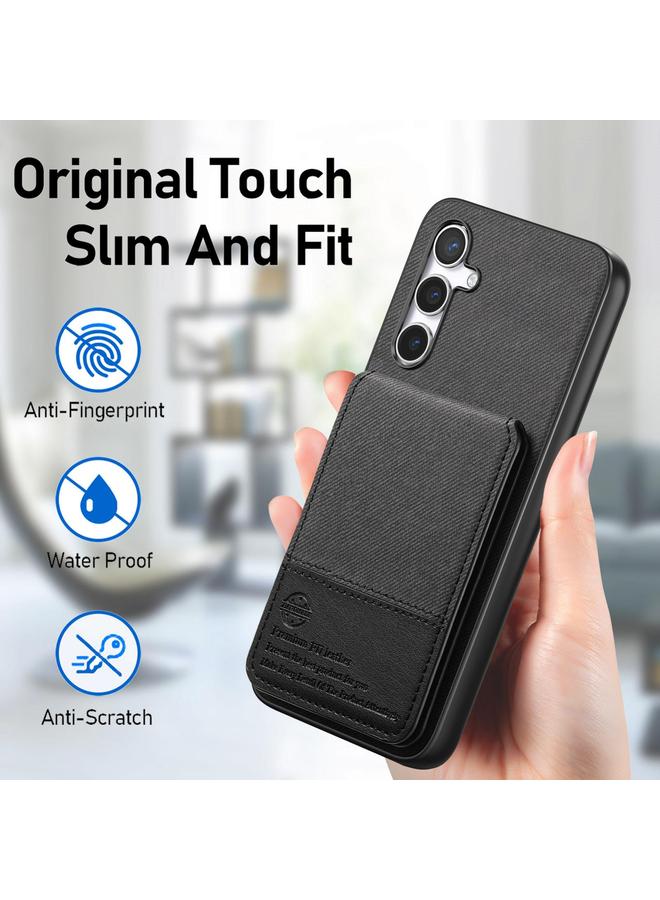 S-TOP Case For Samsung Galaxy A36 Twill Fabric Leather Vertical Flip RFID Card Bag Phone Case - Image 5