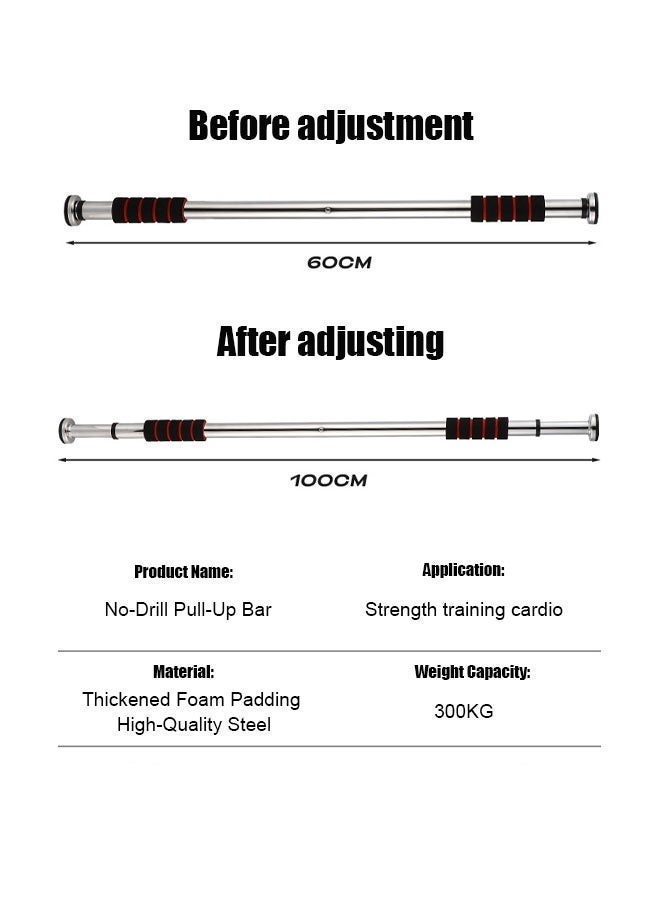 No-Drill Doorway Pull-Up Bar for Home Use, Telescopic, Non-Slip, High Weight Capacity Indoor Fitness Trainer - Image 2
