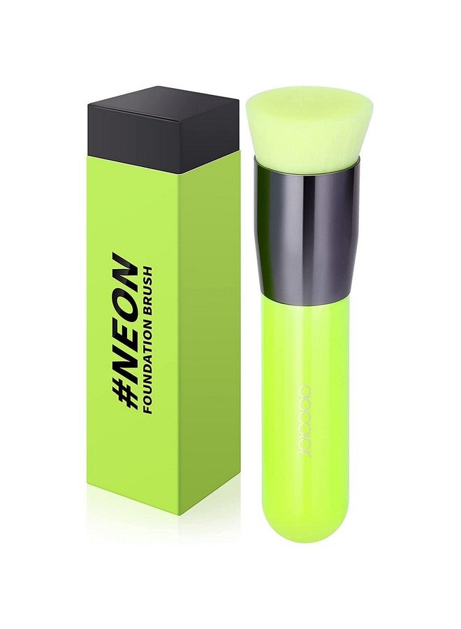 docolor Foundation Brush Docolor Flat Top Kabuki Foundation Professional Synthetic Makeup Brush For Blending Liquid Cream Or Powder Cosmetics Full Coverage Face & Body Brush Premium Makeup Toolsneon Green - Image 1