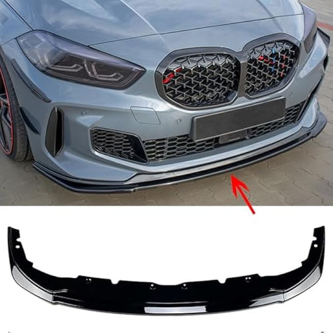 FINMOKAL Front Bumper Splitter Lip Chin Spoiler Air Dam Body Kit Compatible with BMW 1 Series F40 M Sport 118i 120i 128ti 2020+ (Glossy Black) - Image 2