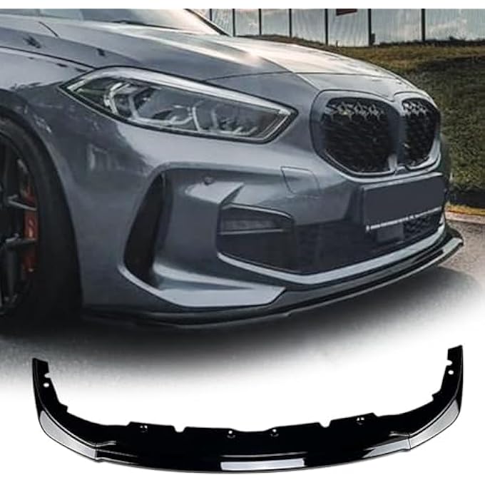 FINMOKAL Front Bumper Splitter Lip Chin Spoiler Air Dam Body Kit Compatible with BMW 1 Series F40 M Sport 118i 120i 128ti 2020+ (Glossy Black) - Image 1