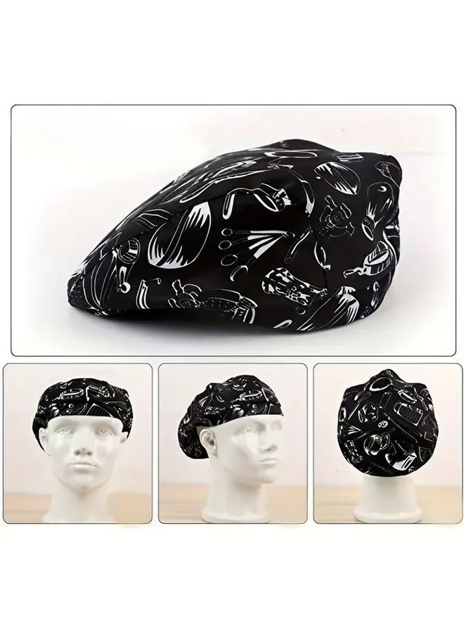 2 Pcs Knives And Forks Print Chef Hat Unisex Coffee Waiter Work Cap Kitchen Accessory - Image 2