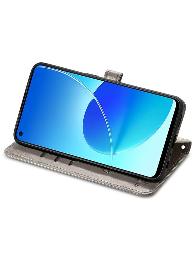 اس-توب جراب لهاتف OPPO Reno6 Z، جراب جلدي أفقي قابل للطي بنقشة قطة وكلب جميلة، مع حامل وفتحات للبطاقات ومحفظة ومشبك كرتوني وحبل تعليق - Image 4