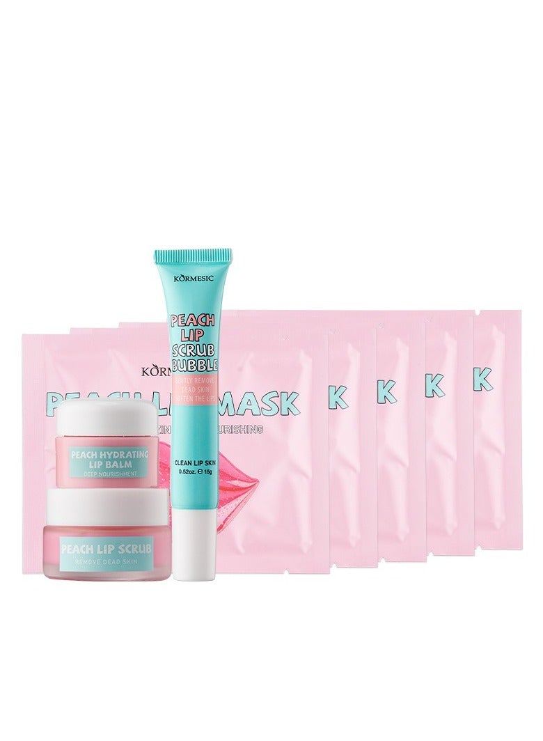 Kormesic مجموعة العناية بالشفاه 10 جرام + 20 جرام + 15 جرام + 8 جرام * 5 قطع-حل العناية بالشفاه الكامل - Image 1