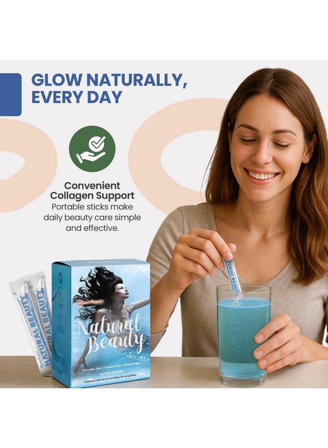 EarthNutri Marine Collagen Peptides Powder Supplement for Skin, Hair & Nails - Enhances Skin Elasticity & Hydration - Hydrolyzed Collagen - 5000mg per Serving - Non-GMO - Ocean Breeze (30 Sticks Pack) - Image 5