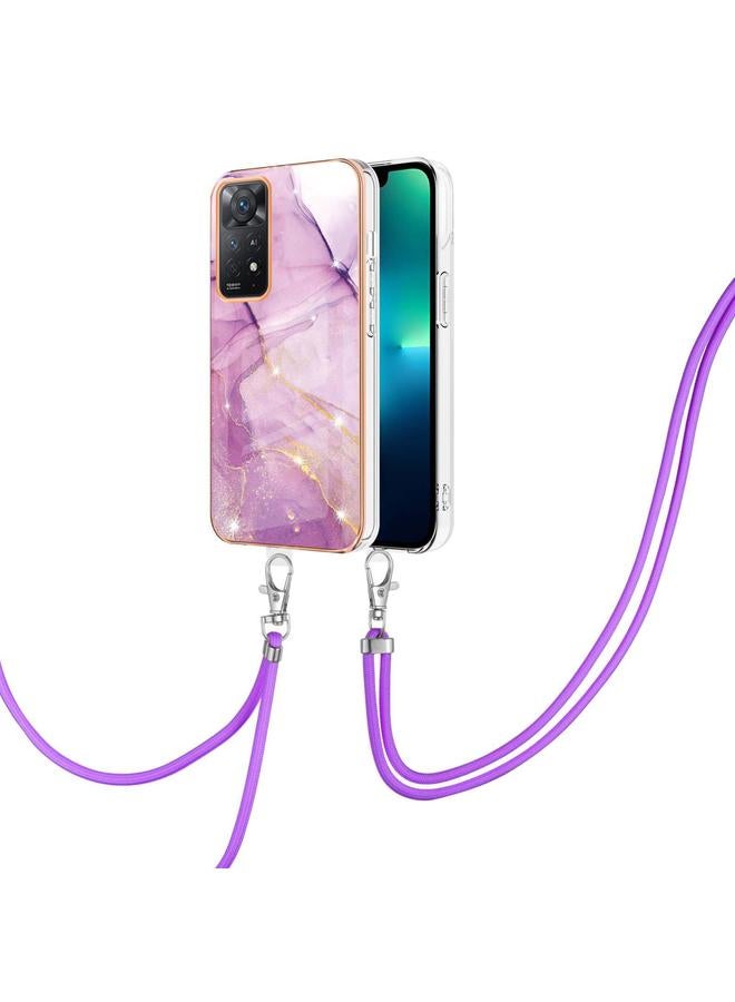 Case For Xiaomi Redmi Note 11 Pro 5G / 4G Global Electroplating Marble IMD TPU Phone Case with Lanyard