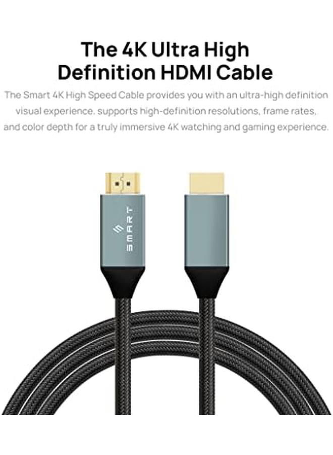 Smart Premium 4K Hdmi High Speed Cable 3 Meter Hdmi To Hdmi Gold Plated Pure Copper Core Aluminium Alloy Shell Black - Image 2