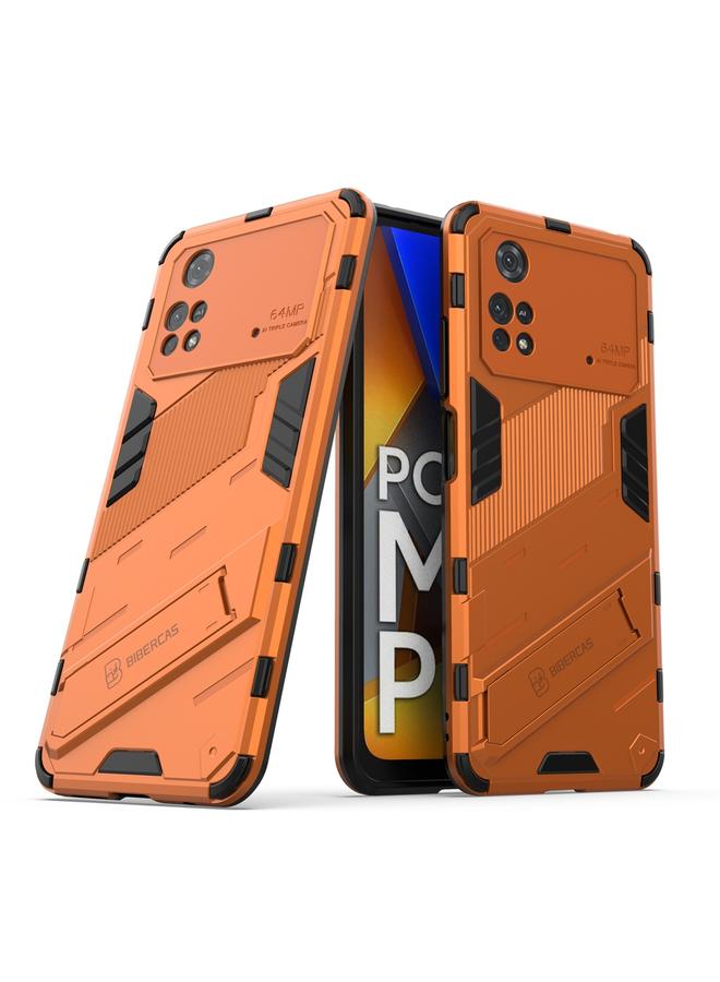 The Bros Case For Xiaomi Poco M4 Pro 4G Punk Armor 2 in 1 PC + TPU Shockproof Phone Case with Invisible Holder