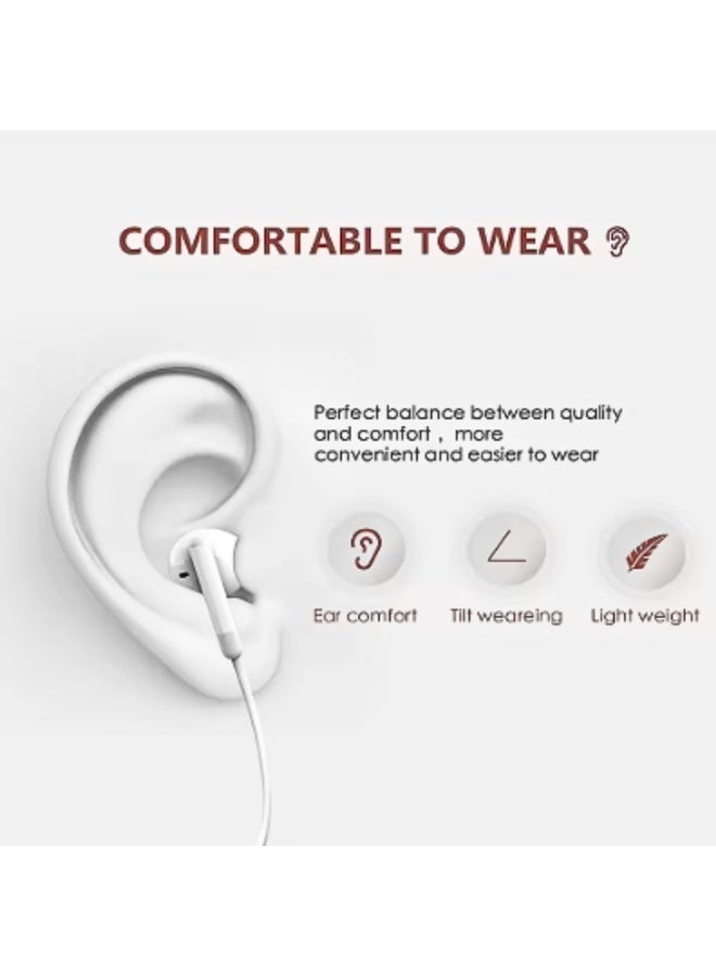 Type-C Wired Earphones with Mic & Volume Control, USB-C In-Ear Headphones, Stereo Sound, Noise Isolation, Compatible with Type-C Smartphones – White - Image 4