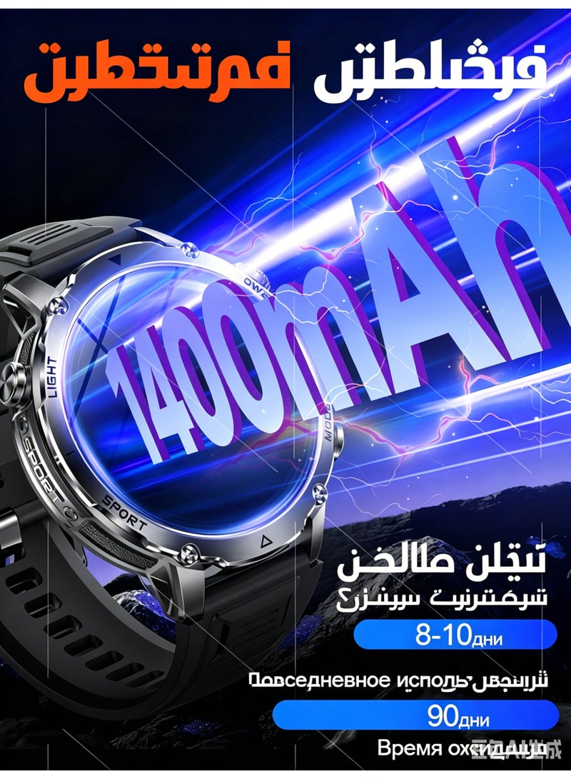 ساعة ذكية سوداء للرجال والنساء، مع مكالمات بلوتوث، شاشة لمس عالية الدقة 1.7 بوصة، متتبع اللياقة البدنية والنوم، متوافقة مع أندرويد/iOS - Image 4