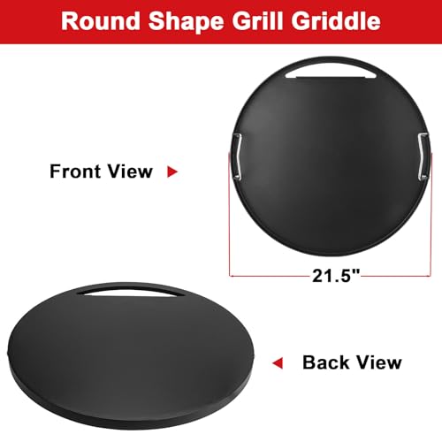 DELSbbq Full Size Griddle Insert for Weber 22 Inch Charcoal Grills, Flat Top Griddle for Weber 22" Original Kettle, Master-Touch and Performer Deluxe Charcoal Grill, Compatible with Most 22" Round Grills - Image 2