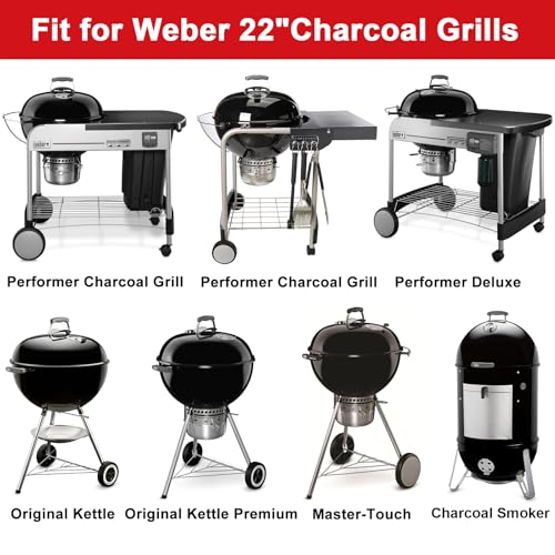 DELSbbq Full Size Griddle Insert for Weber 22 Inch Charcoal Grills, Flat Top Griddle for Weber 22" Original Kettle, Master-Touch and Performer Deluxe Charcoal Grill, Compatible with Most 22" Round Grills - Image 3