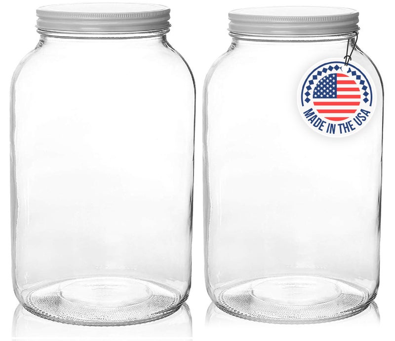 kitchentoolz Gallon Jar 1 Gallon Glass Jar with Lid – Wide Mouth Large Glass Jar for Fermenting, Pickling, Canning, Water Glassing Eggs, Kombucha, and Food Storage – BPA-Free, Made in USA (2-Pack) - Image 2