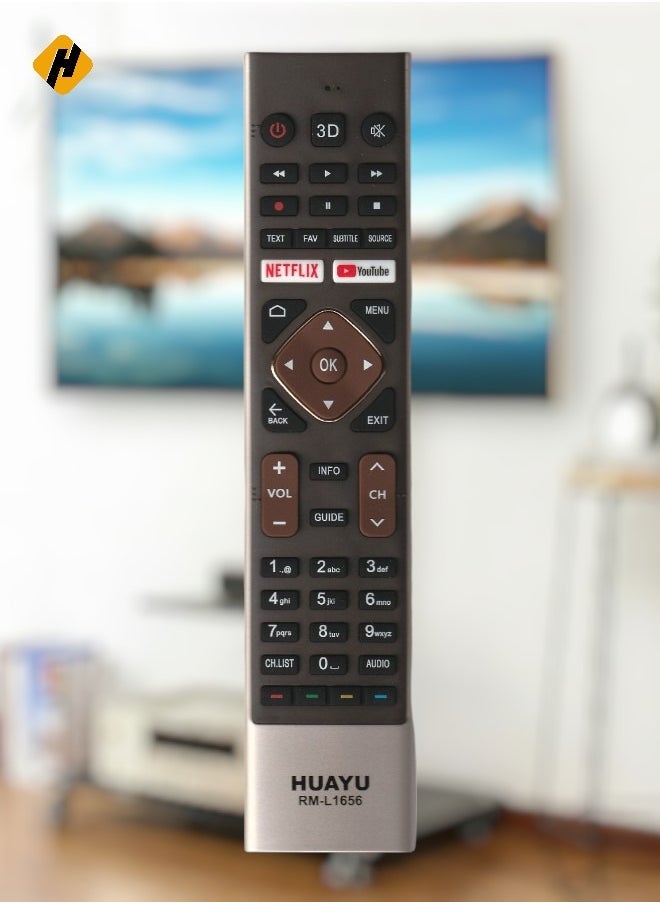 Huayu Haier Smart TV Remote | Replacement Remote Control for Haier Smart TV LCD LED with YouTube, Prime Video & Netflix Key Buttons 