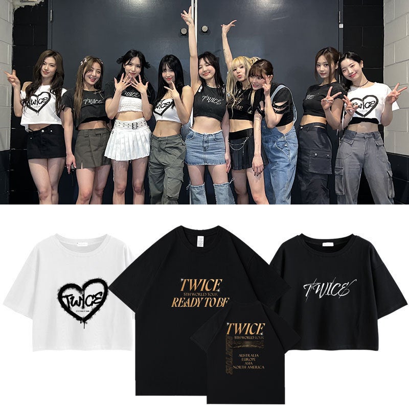 TWICE2023 Concert ReadyToBe Around the Same Style Short-sleeved T-shirt Loose Printed Summer Singing Clothes - Image 2