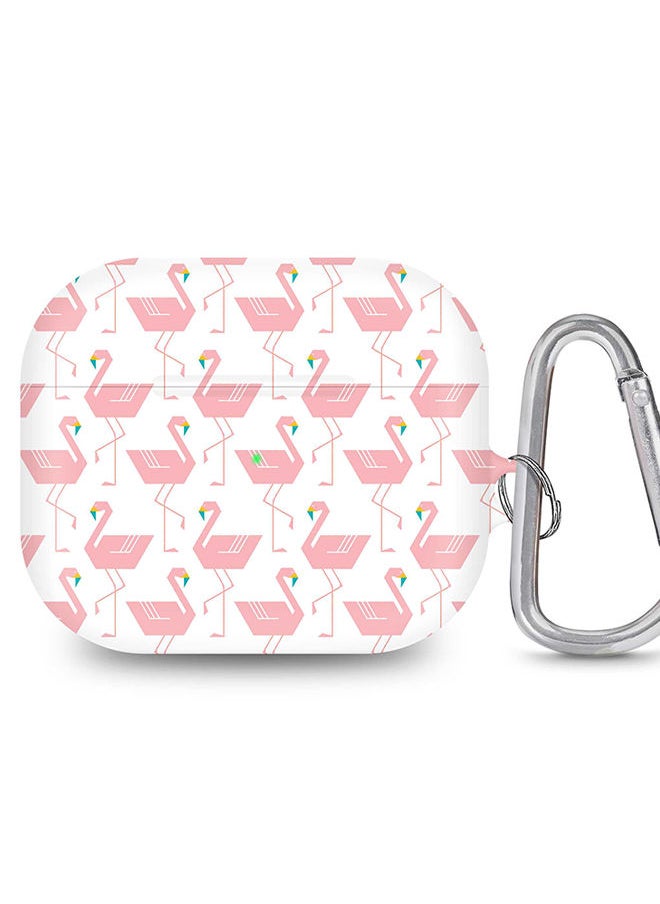 Stylizedd - StylePods Case for Airpods 3rd Gen Case With Anti-Lost Keychain - Feminine Flamingos - Image 1