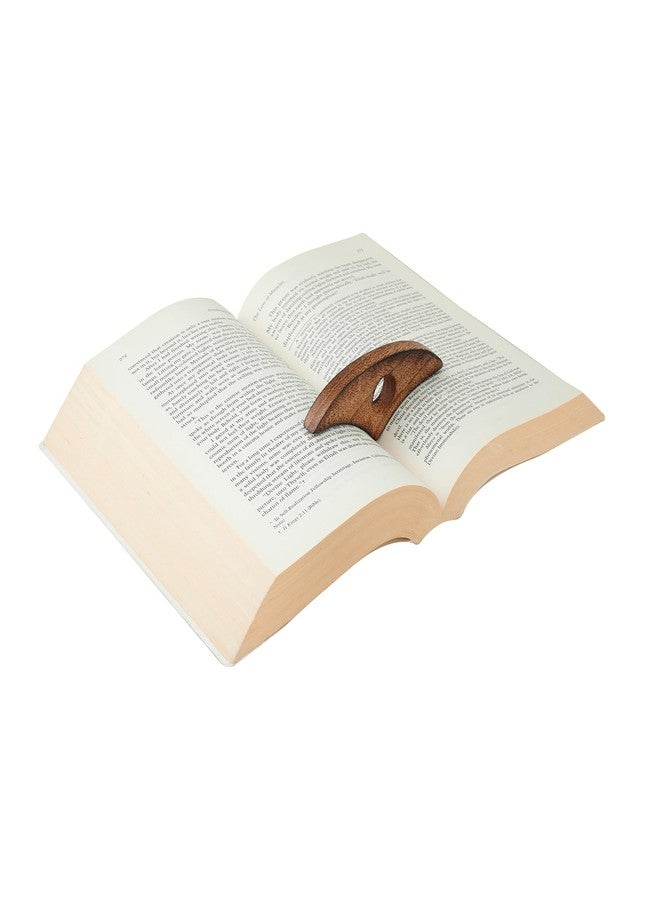 حامل صفحات كتب خشبي كهدية عيد ميلاد - مشبك صفحات للإبهام بدون استخدام اليدين مقاس 3 بوصات للكتب، ملحق قراءة خفيف الوزن للدراسة والطبخ والسفر، مقاس الإبهام 22 مم (متوسط) - Image 2