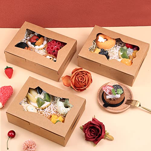 TOMNK 24pcs 8x6x2.5 ​Inches Cookie Boxes, Bakery Boxes with 3 Style Window, Treat Boxes, Pastry Pie Boxes for Chocolate Strawberries, Donuts, Cupcakes, Muffins and Dessert - Image 5