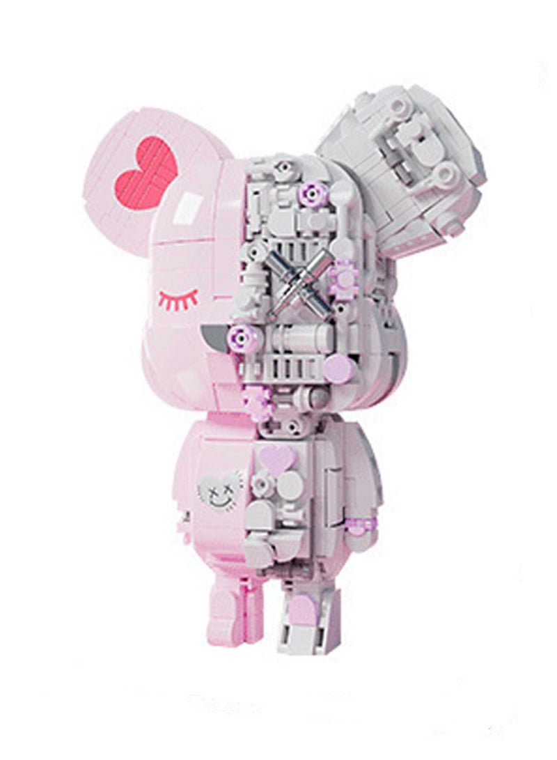 Gilded Powder Building Block Bear Magnetic Suction Body Model Set Building Block Creative Diy Assembly Building Assembly Toys Children Adult Home Decoration - Image 1