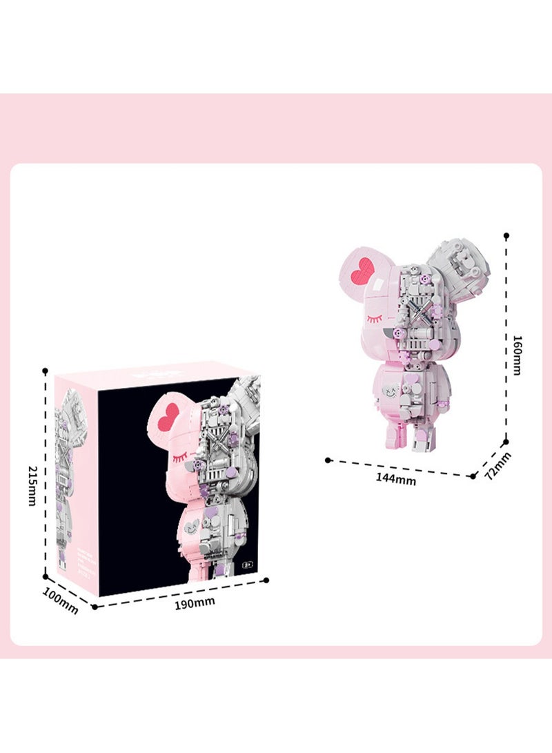 Gilded Powder Building Block Bear Magnetic Suction Body Model Set Building Block Creative Diy Assembly Building Assembly Toys Children Adult Home Decoration - Image 2