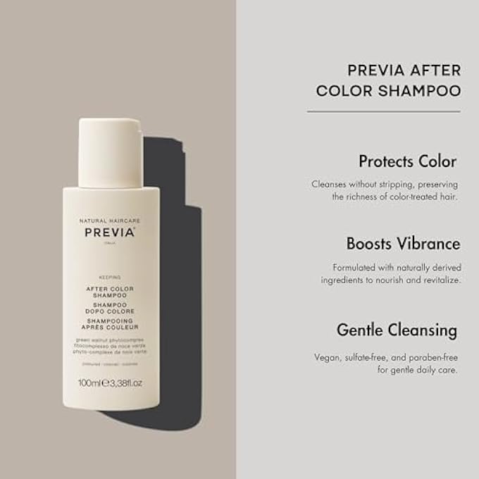 PREVIA KEEPING AFTER COLOR SHAMPOO PROTECTIVE SHAMPOO FOR COLOR TREATED HAIR NATURAL SHAMPOO FOR COLOR PROTECTION AND VIBRANCE VEGAN SULFATE FREE PARABEN FREE 3.38 OZ - Image 3