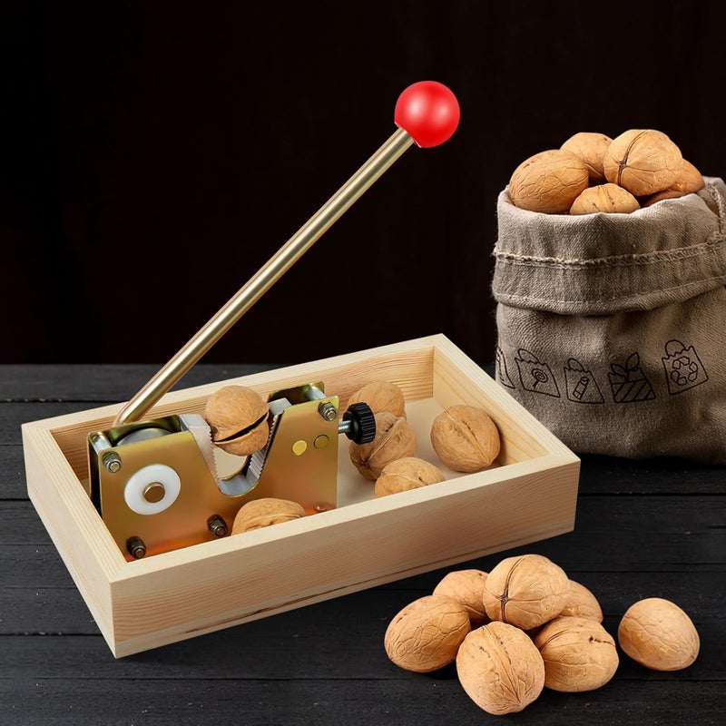Nizodo NutCracker Tool Heavy Duty Nut Cracker with Wooden Base Adjustable Nut Tongs Manual Nut Crackers for All Nuts Cracker Tool for Walnut Pecan Macadamia Hazelnuts Chestnut, 4 Picks Included - Image 4