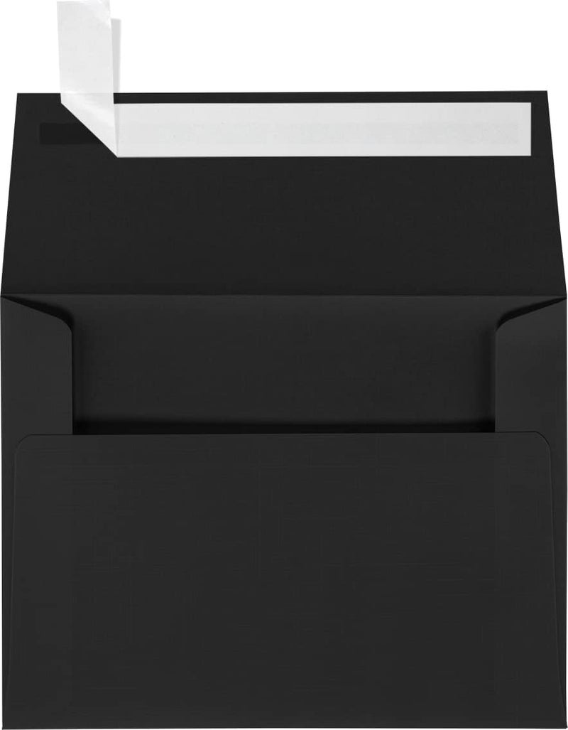LUXPaper A2 Invitation Envelopes | Peel & Press | 4 3/8" x 5 3/4" | Black Linen | 80lb. Text | 50 Qty - Image 1