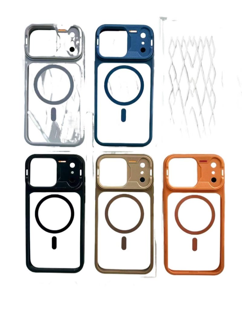 غطاء MagSafe بAcrylic لـ iPhone 12 Pro Max مع مغناطيس قوي وحامل قائم مع مقاوم للصدمات مع قبضة مضادة للانزلاق مع حماية من السقوط باللون Khaki مضاد للانزلاق مغناطيسي بوظيفة حامل من. - Image 1