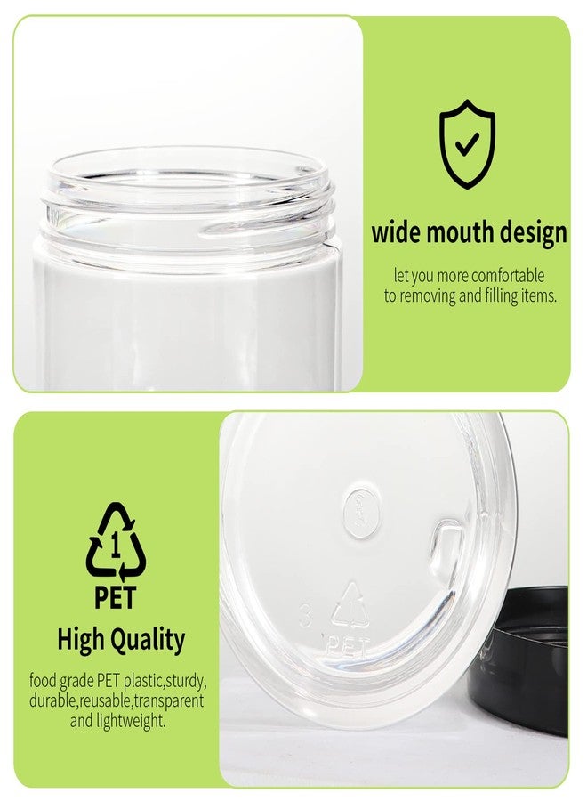 STARSIDE 48-Pack 4oz Empty Clear Plastic Jars with Black Lids - Image 5