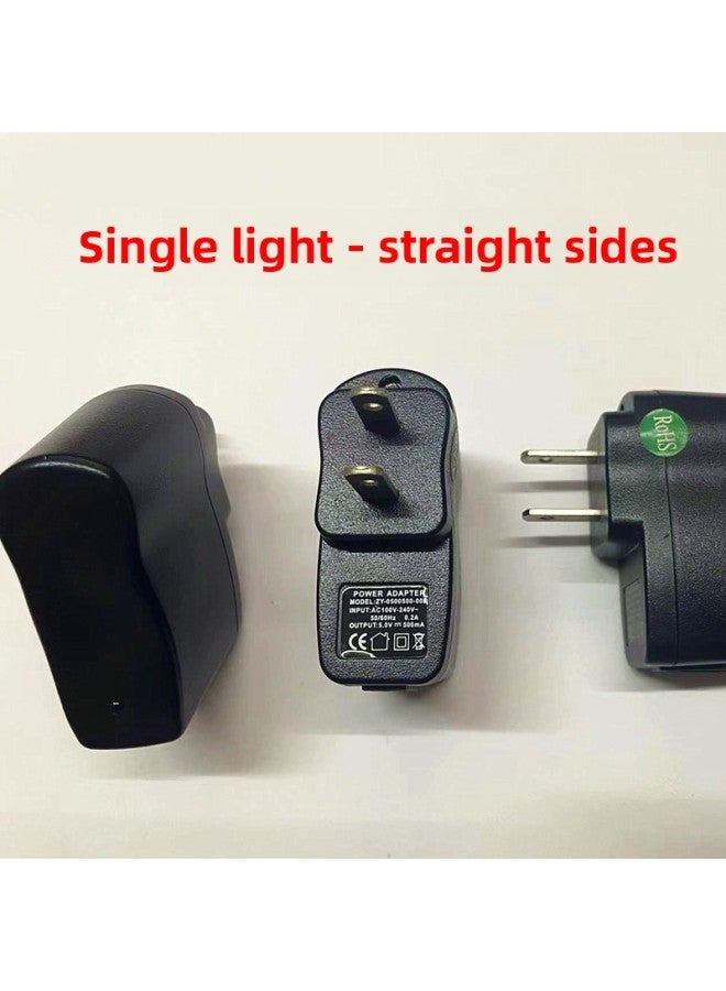 Elderly Mobile Phone USB Power Adapter 5V 500 MA Mosquito Lamp Charger 1A Variable Lamp Travel Charging Head-Color:Single Light - Straight Sides  - Image 1