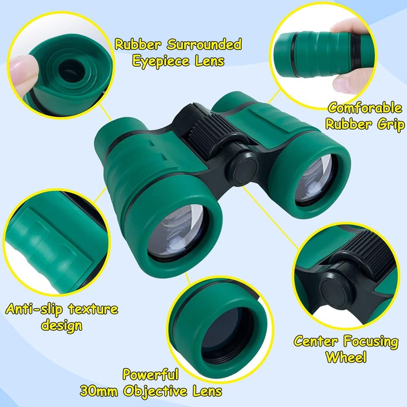 ESSENSON Binoculars for Kids Toys Gifts for Age 3-12 Years Old Boys Girls Kid Telescope Outdoor Toys for Sport and Outside Play Hiking, Bird Watching, Travel, Camping, Birthday Presents (Forest Green) - Image 2