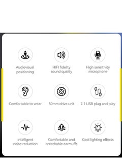 T-WOLF PC Gaming Headphone with Mic and LED Light,Professional Gaming Headset For PS4/PS5/XOne/XSeries/Nintendo Switch/PC -Wired  - Image 3