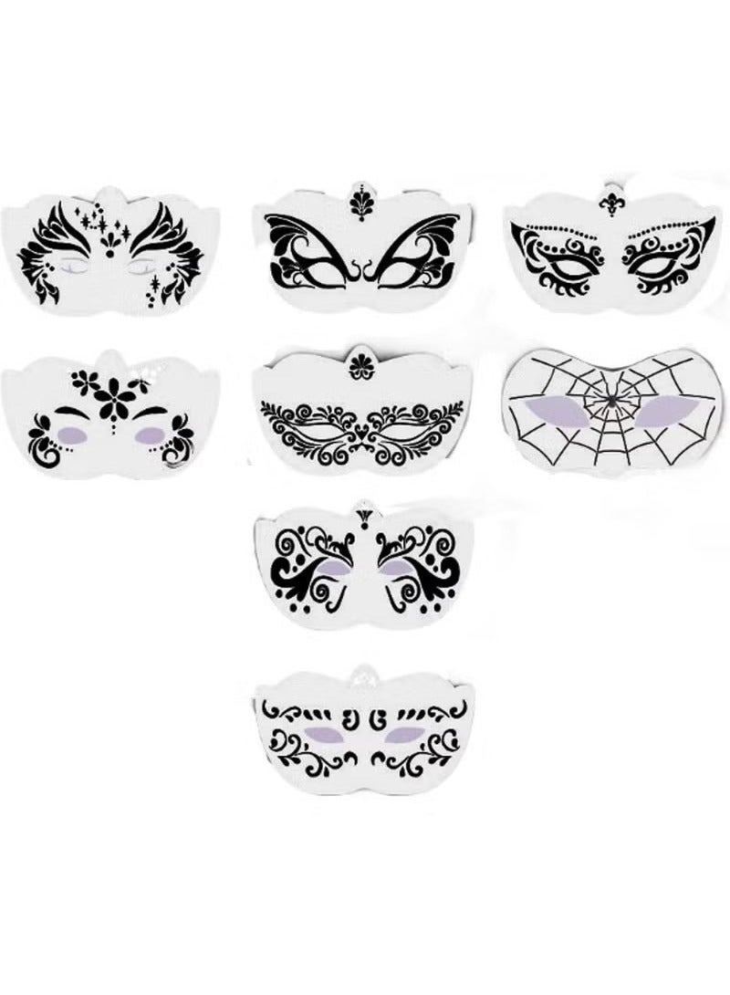 Face Paint Stencils Carnival Face Stencils for Kids Girls Boys Carnivals Holiday, 8pcs Full Face - Image 2