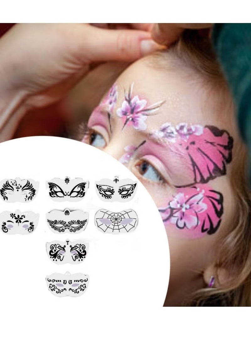 Face Paint Stencils Carnival Face Stencils for Kids Girls Boys Carnivals Holiday, 8pcs Full Face - Image 4