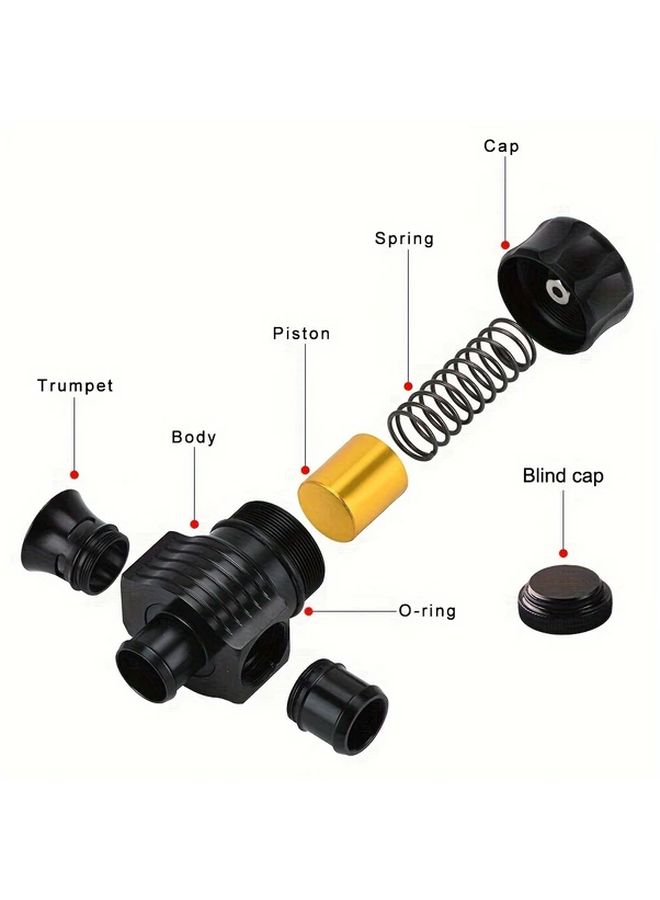 صمام تنفيس ألومنيوم عالمي 25 ملم مزدوج المنفذ متوافق مع VAG 1.8T أسود - Image 3