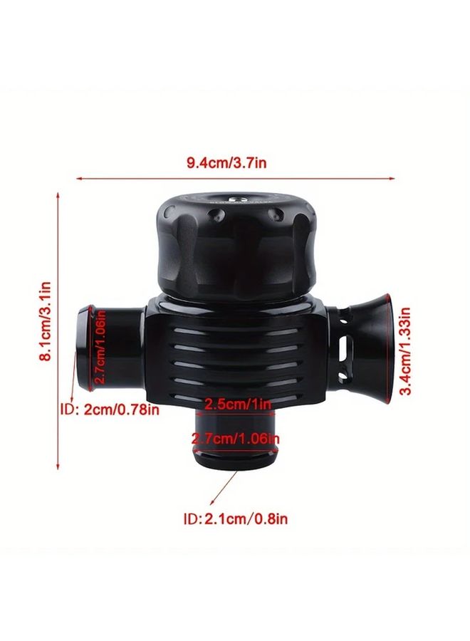 صمام تنفيس ألومنيوم عالمي 25 ملم مزدوج المنفذ متوافق مع VAG 1.8T أسود - Image 2