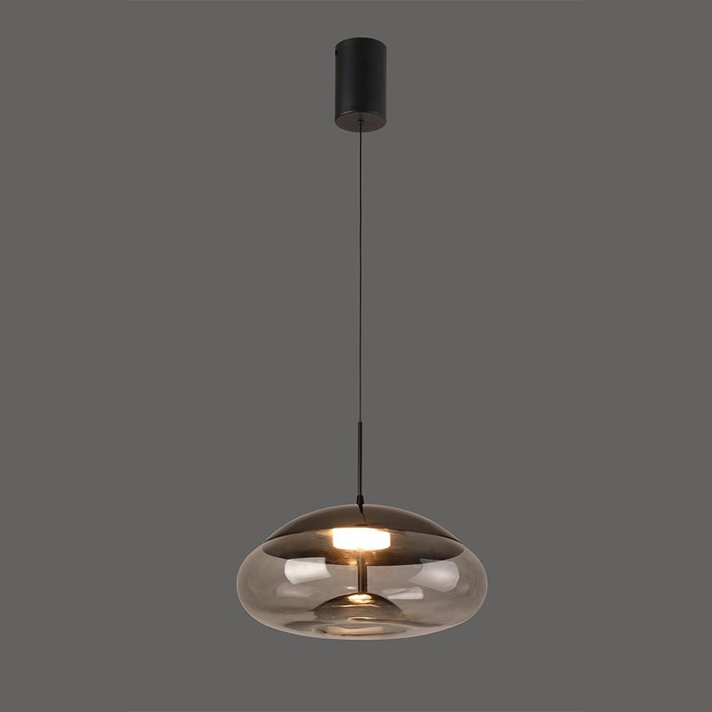DANUBE HOME Ashlo Pendant Lamp 2m Adjustable length Contemporary Pendant Lamps Hanging Lanterns Built in LED Modern Design Indoor Lighting For Dining Room Living Room L20xW20xH20cm-Smoke Grey - Image 5