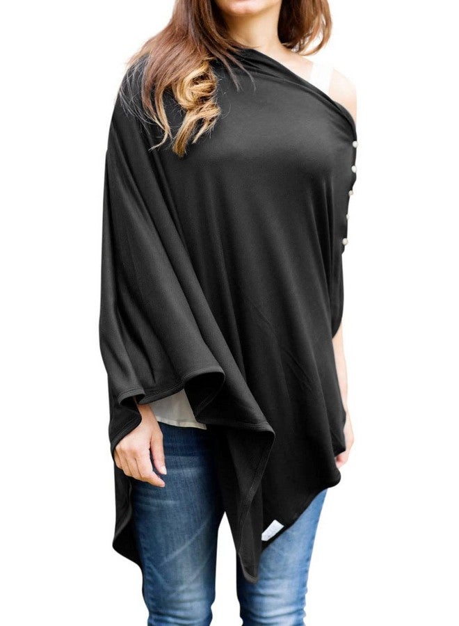 Byrd & Blume Byrd & Blume Maternity Nursing Cover Breathable Lightweight Breastfeeding Cover Wrap Shawl Scarf Poncho Full 360 (Black, XL) - Image 1