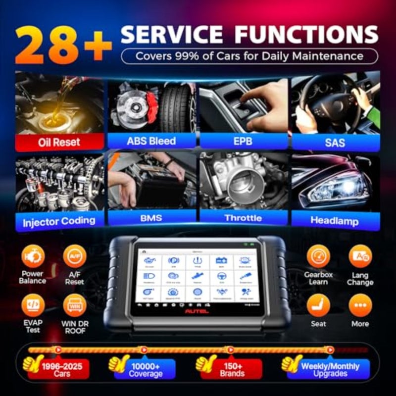 MaxiCheck MX808S Scanner 2025 US Version Full Bidirectional Diagnostic Tool Compatible with MK808S MK808Z MK900 MX900 MK900BT MK808BT PRO 3000+ Active Tests 28+ Service Functions OE-Level All System Coverage OS11 FCA Support - Image 4