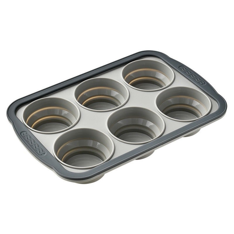 Direct Sale Foldable Silicone Cake Mold, Easy Release, 6-Cavity/12-Cavity Baking Pan, Square & Round Shapes