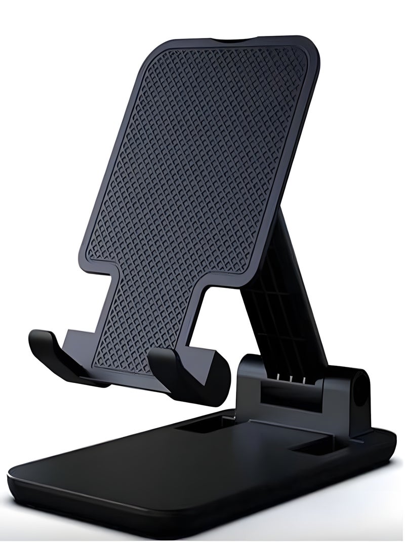 Earldom EH314 Foldable Desktop Mobile Phone Holder - Black Desk Stand for 4.5-7.0 Inch Phones