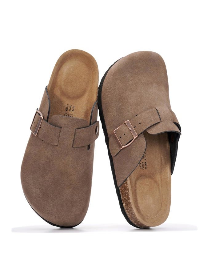 Project Cloud Genuine Leather Footbed Clogs for Women - Memory Foam Arch Support Slippers for Women - Trendy Slip-ons Women's Mules & Clogs Sandals (Benton), Brown Sugar Leather, 6 - Image 1