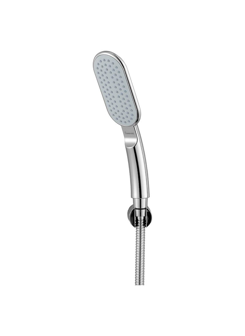 homeworks HomeWorks Gulmarg ABS Plastic MultiFunction Rain And Mist Spray Hand Shower Head With 15 Meter Stainless Steel Flexible Hose Pipe And ABS Wall Hook Chrome Finish Set of 1  - Image 1