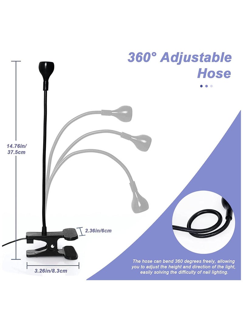 general 3W UV Nail Lamp Hands Free Gel LED Nail Dryer Nail Polish Curing Lamps Rotated with Fixed Clip for Gel Nails - Image 5