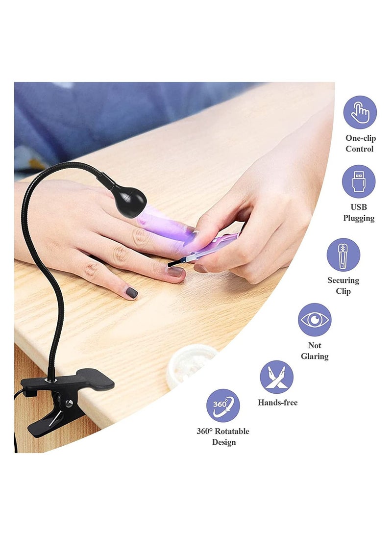general 3W UV Nail Lamp Hands Free Gel LED Nail Dryer Nail Polish Curing Lamps Rotated with Fixed Clip for Gel Nails - Image 3