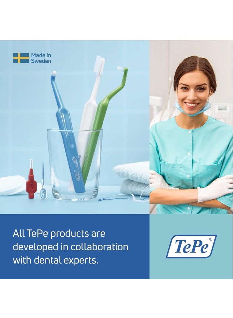TePe Select Extra Soft Toothbrush, Adult Extra Soft-Bristle Toothbrush with Tapered Head and Angled Neck, Pack of 1 - Image 3