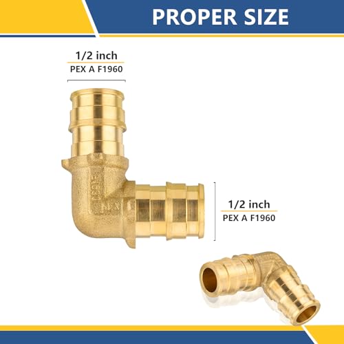 GUOFIS 12Inch PEXA Expansion FittingsF1960 Brass ElbowPEX Expansion Fittings Elbow For Pex A Tubing10 PACKPEX1960033 - Image 3